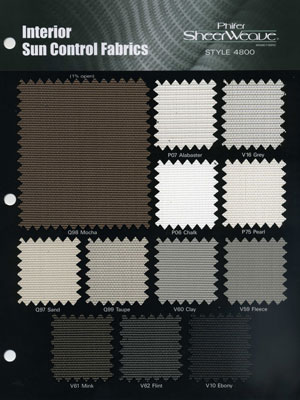 Phifer Sheerweave Phifer SheerWeave Style 4800 Sample Card in Style 4800 Phifer 4800  Fabric